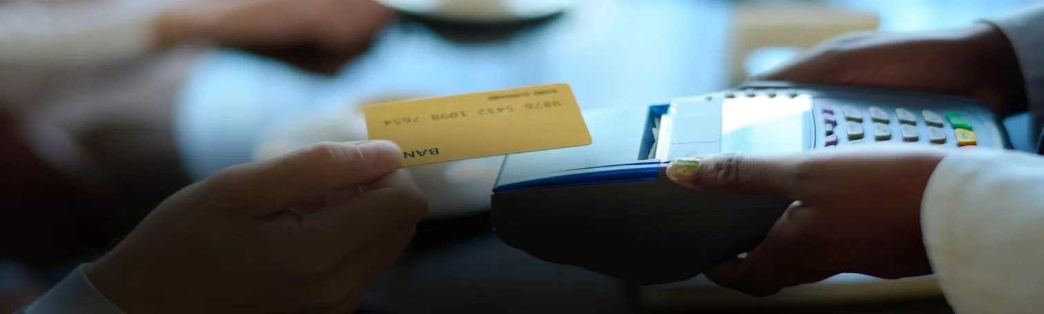 Payment with an ATM/Bank card via a POS.